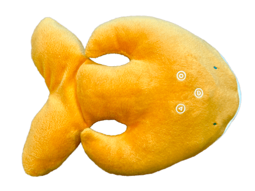 Orange Storytelling Cuddly Toy SAMbuddy made of allergy-free fleece, soft or weighted, available in two subscription types.