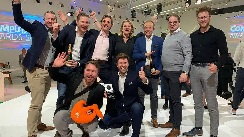 Winnaar Computable Awards met het team Vertelknuffel SAMbuddy en Team Hogeschool Utrecht