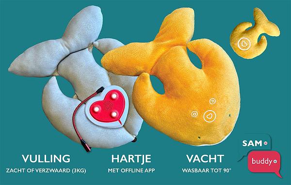 Vertelknuffel SamBuddy Oranje Fleece te vullen met zachte, stevige of verzwaarde vulling